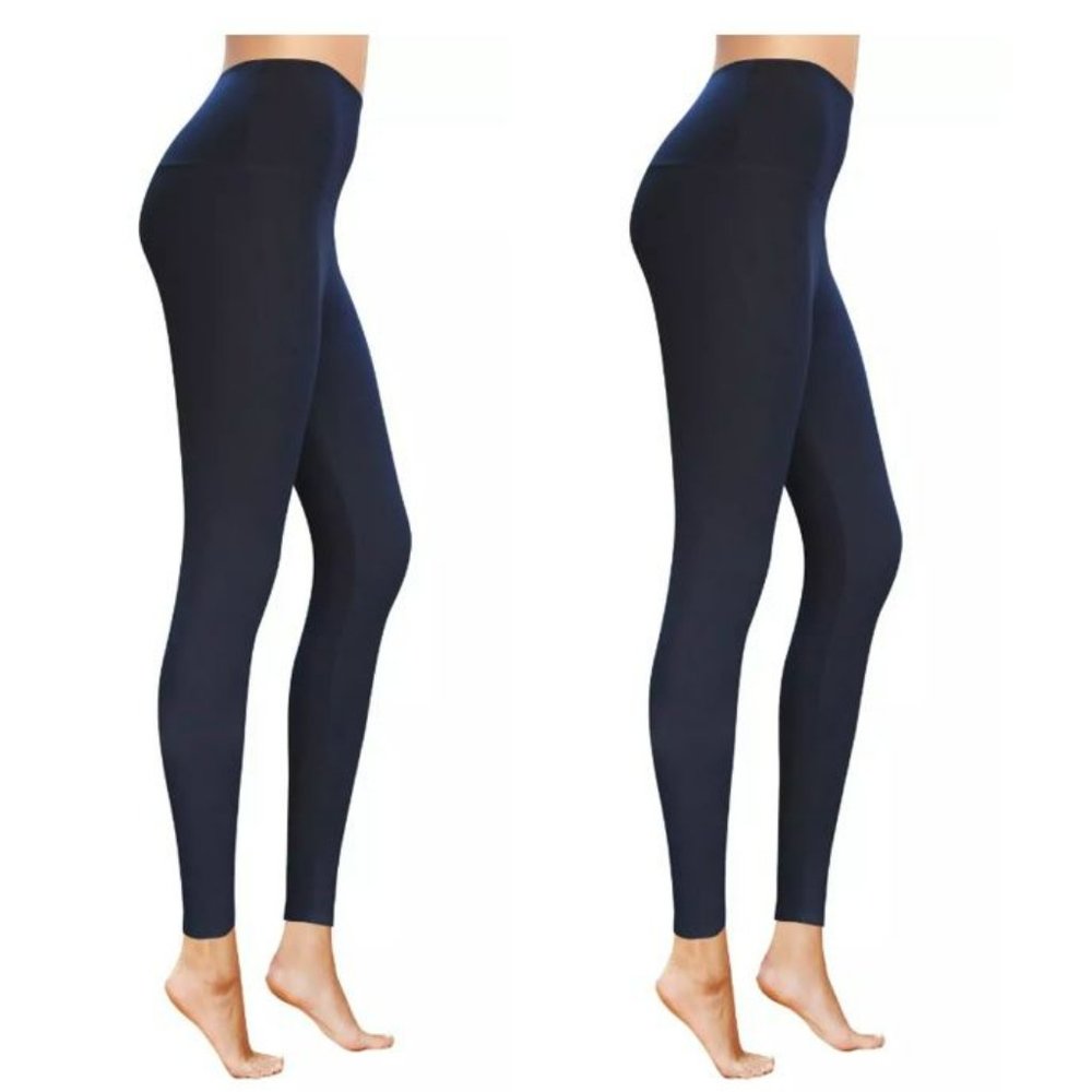 2pack COMFY FOREVER Everyday Leggings for Women High Waist Tummy Control -Navy